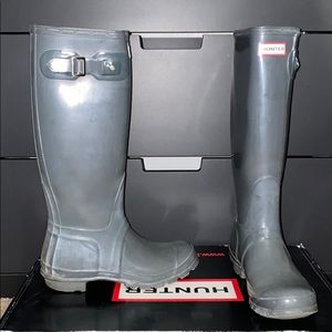 Tall Grey Hunter Boots